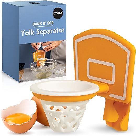 NEW!! Dunk N' Egg Yolk Separator by OTOTO, Egg Separator Funny, Unique Kitchen Gadgets, Cool Kitchen Gadgets, Basketball Gifts, Funny Gifts, Kitchen Accessories, Unique Cooking Gifts, Basketball Stuff